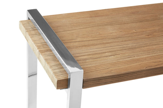 Marina Console Table - Elm & Polished Silver