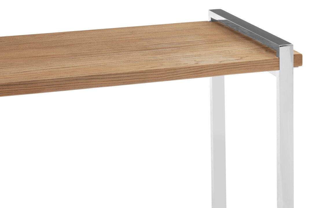 Marina Console Table - Elm & Polished Silver