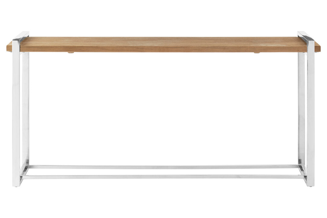 Marina Console Table - Elm & Polished Silver