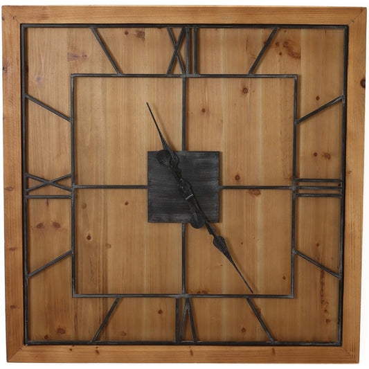 Norwood Square Wooden Wall Clock - Medium