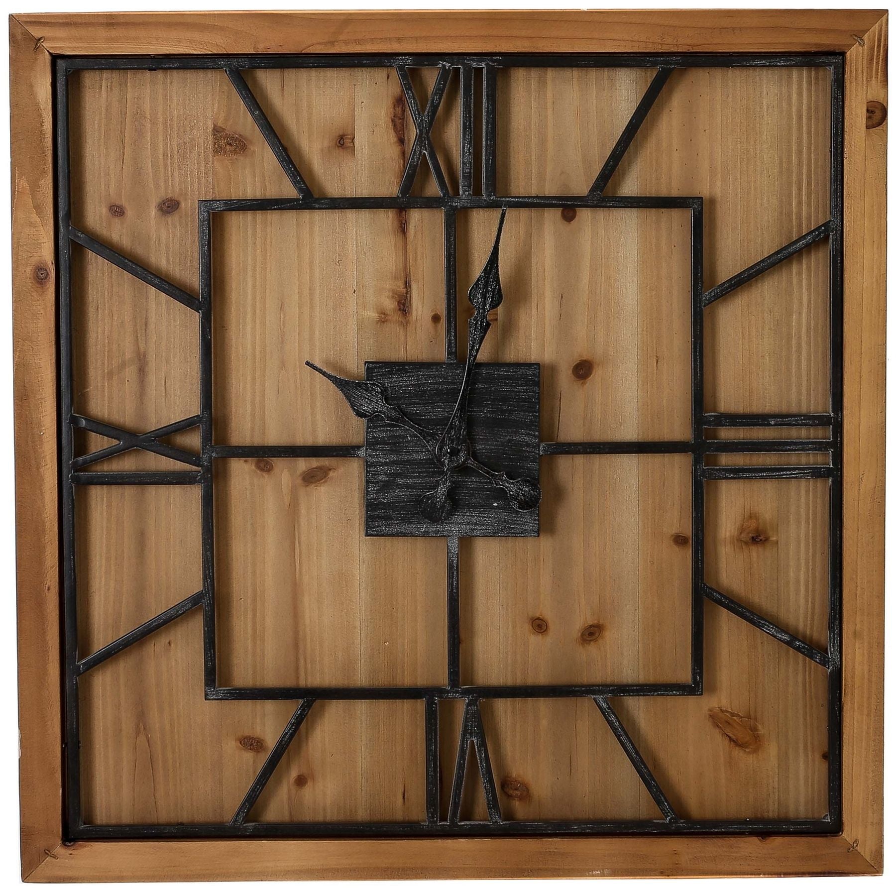 Norwood Square Wooden Wall Clock - Large