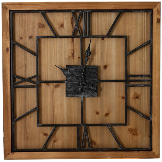 Norwood Square Wooden Wall Clock - Large