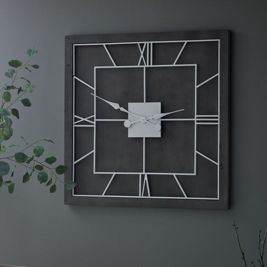 Norwood Grey Square Wall Clock