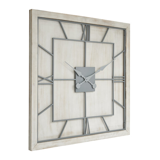 Norwood White Square Large Wall Clock