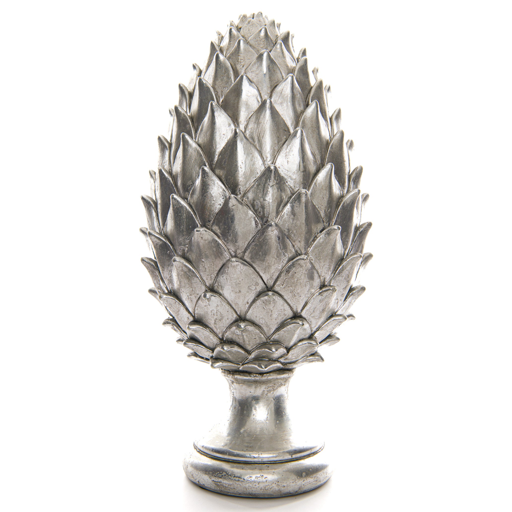 Brella Tall Silver Pinecone Finial - Large