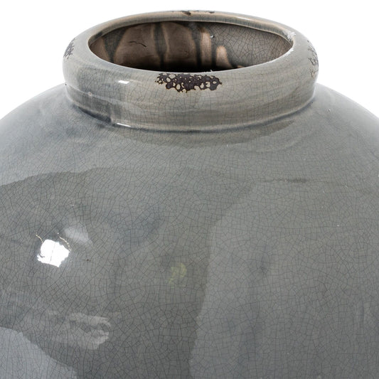 Tahoe Grey Glazed Tall Juniper Vase