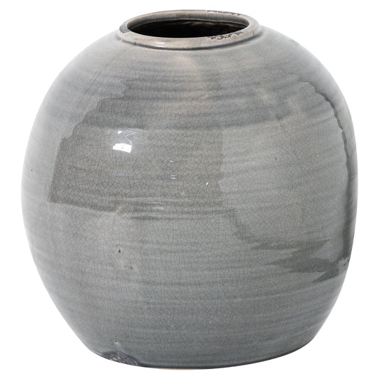Tahoe Grey Glazed Tiber Vase