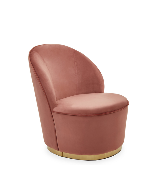 Sawyer Occasional Chair - Dust Pink & Gold