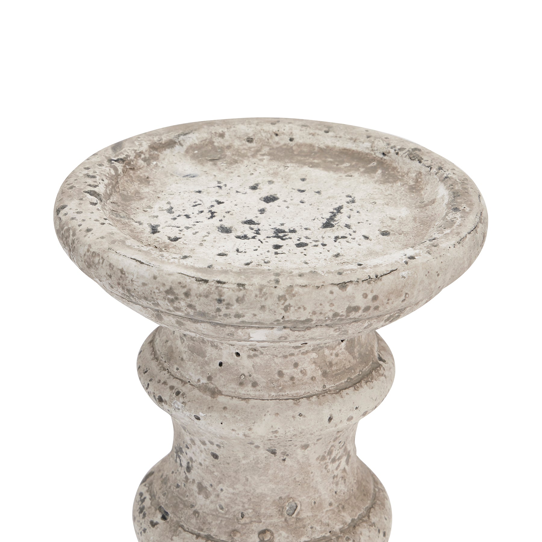 Clara Stone Ceramic Column Candle Holder - Small