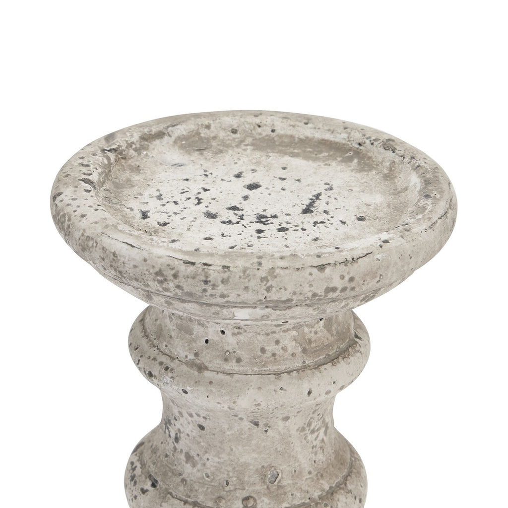 Clara Stone Ceramic Column Candle Holder - Medium