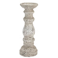 Clara Stone Ceramic Column Candle Holder - Large