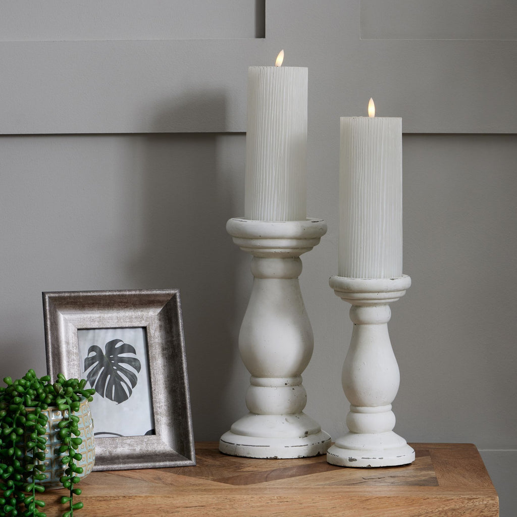 Monterra Matte White Ceramic Candle Holder - Small