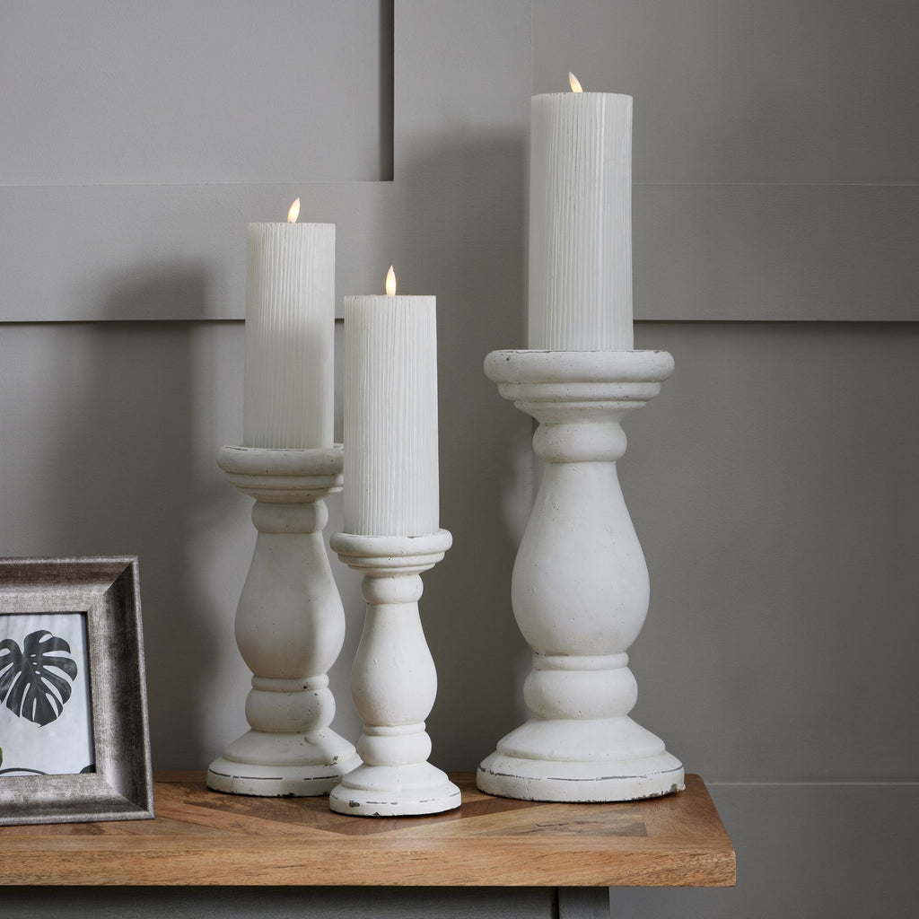 Monterra Matte White Ceramic Candle Holder - Large