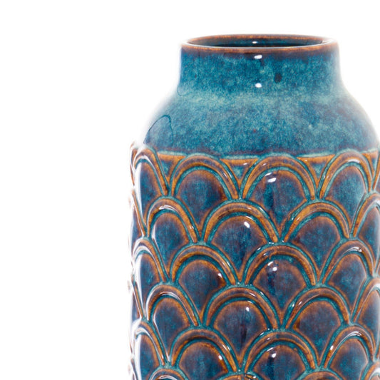 Delaney Indigo Scalloped Vase - Large