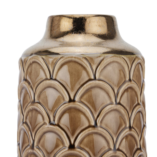 Delaney Caramel Scalloped Vase - Small