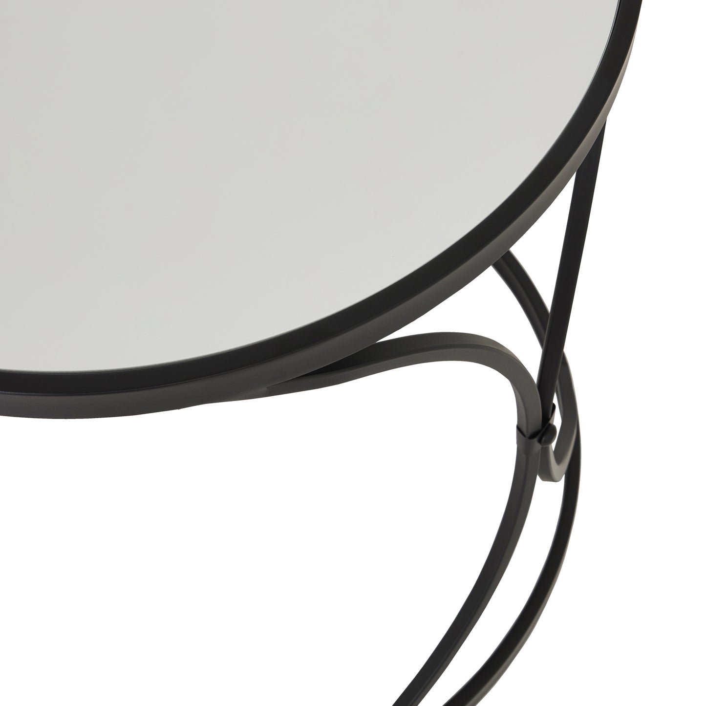Rhea Set Of Two Black Mirrored Side Tables