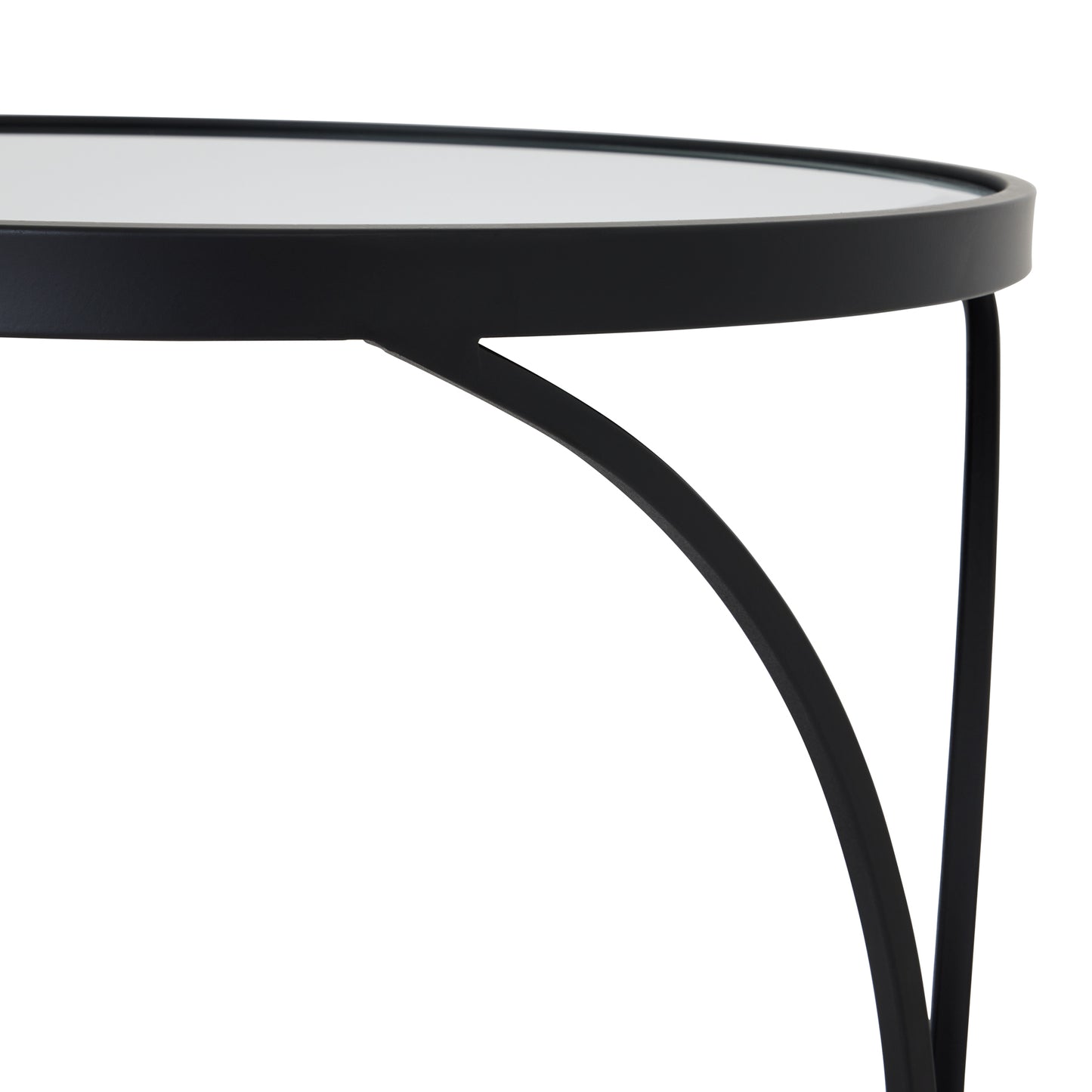 Rhea Set Of Two Black Mirrored Side Tables