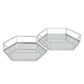 Casita Silver Hexagon Trays - Set of 2