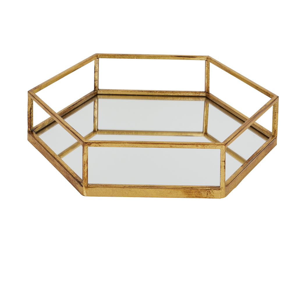 Marina Gold Hexagon Set Of Two Trays