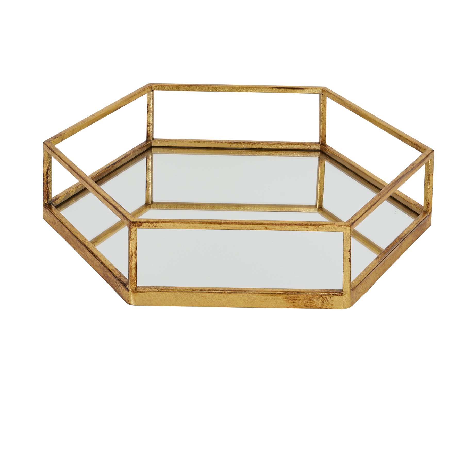 Marina Gold Hexagon Set Of Two Trays