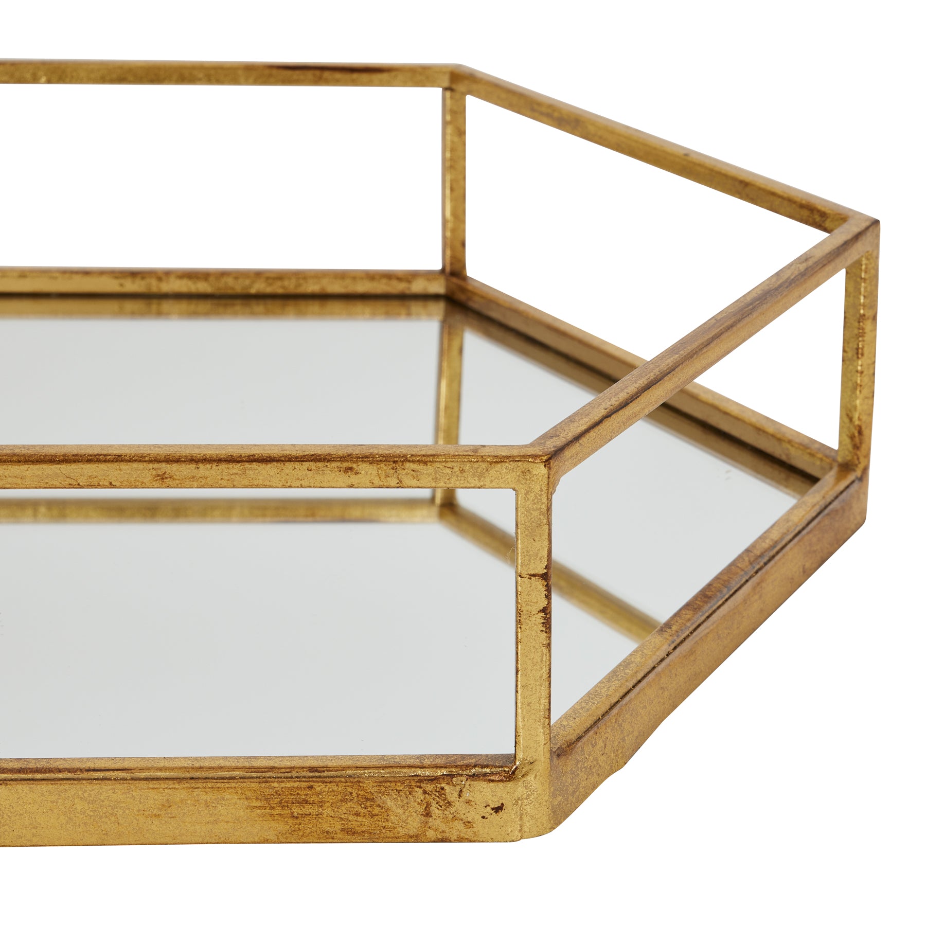 Marina Gold Hexagon Set Of Two Trays