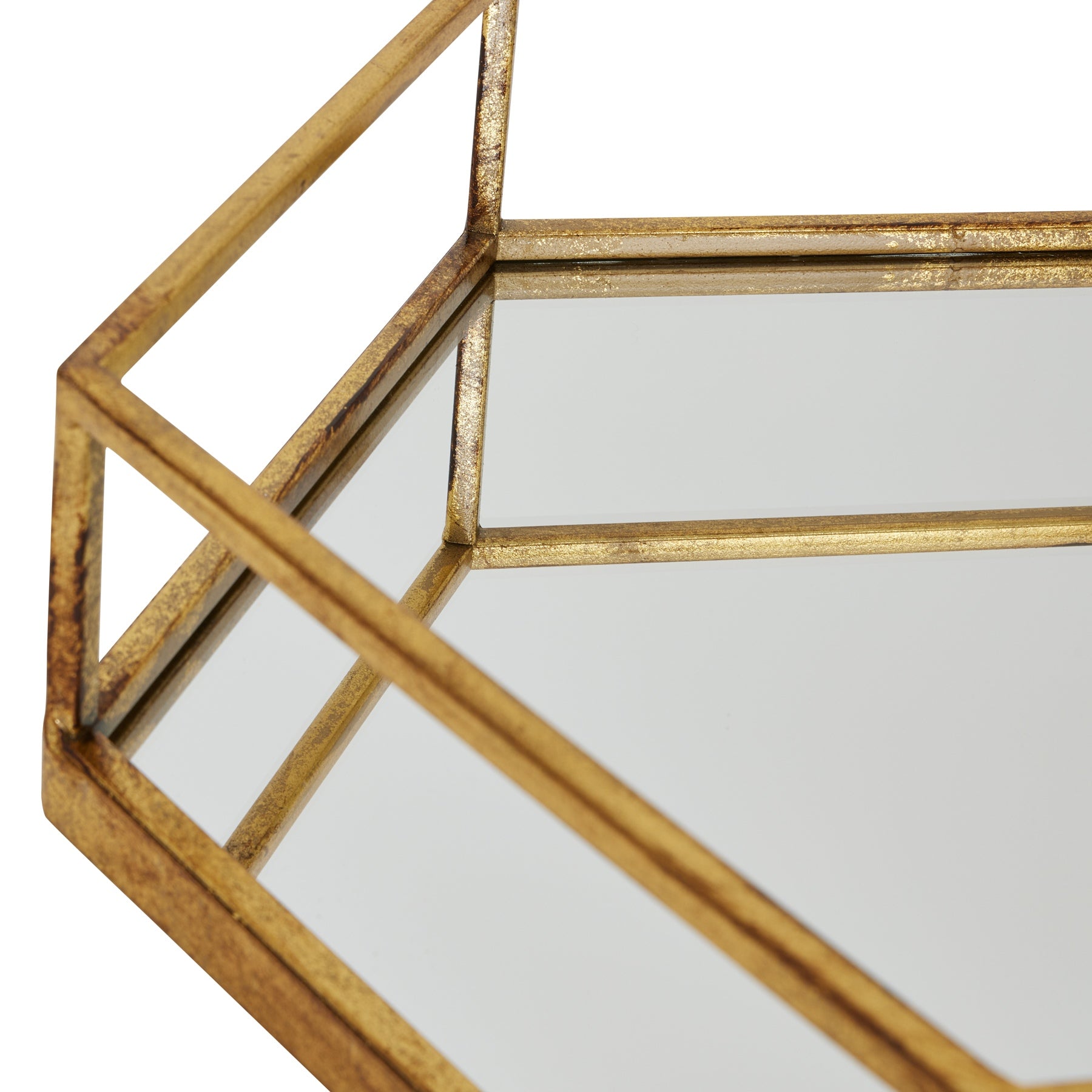 Marina Gold Hexagon Set Of Two Trays