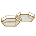 Marina Gold Hexagon Set Of Two Trays