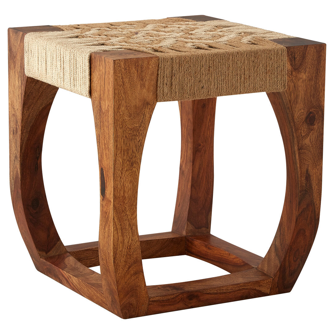 Arlo Wood And Jute Stool