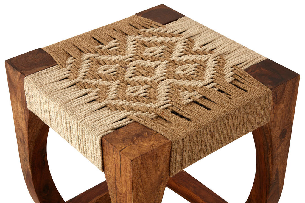 Arlo Wood And Jute Stool