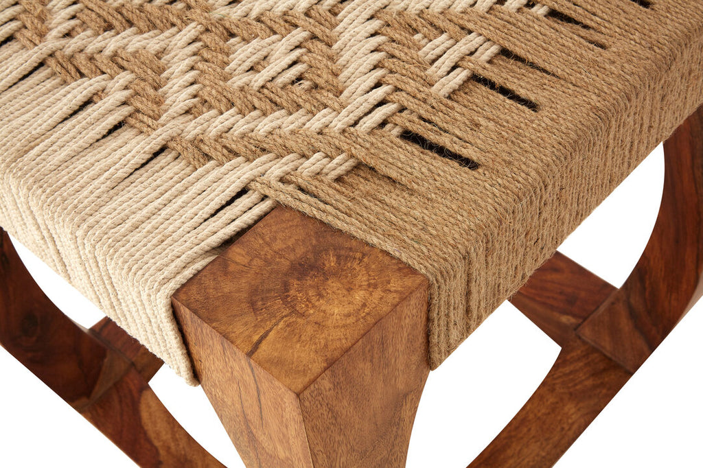 Arlo Wood And Jute Stool