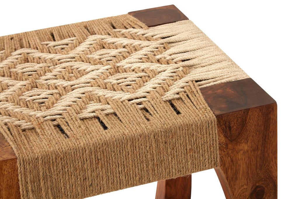 Arlo Wood And Jute Stool