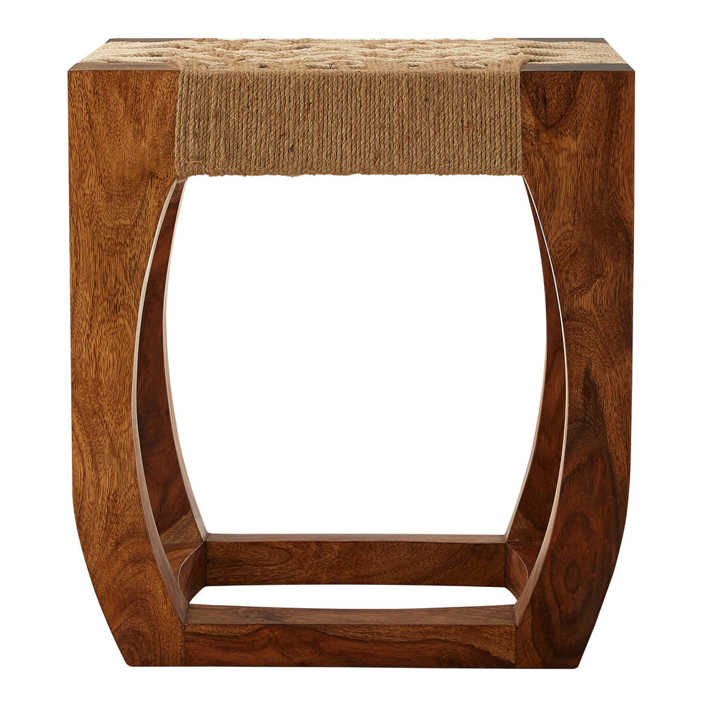 Arlo Wood And Jute Stool
