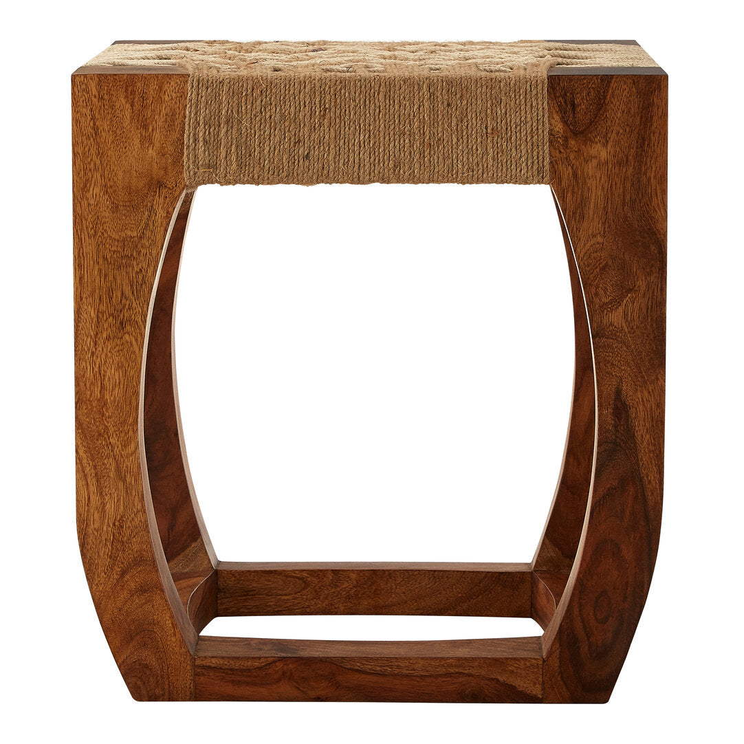 Arlo Wood And Jute Stool