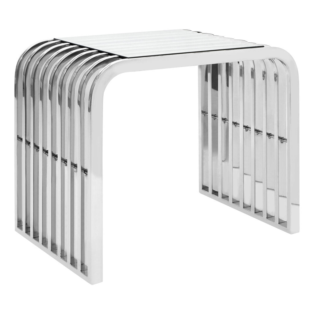 Conrad End Table - Silver & Glass