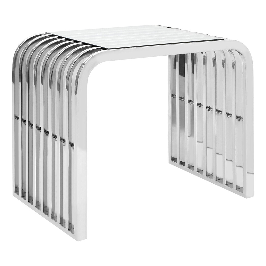 Conrad End Table - Silver & Glass