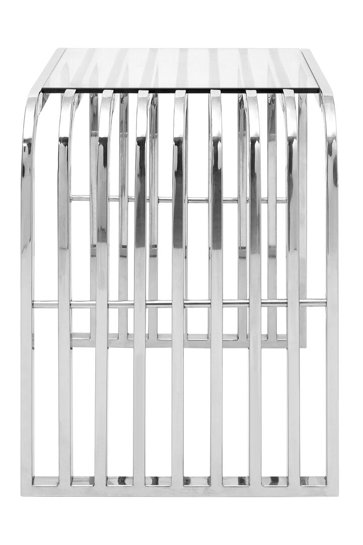 Conrad End Table - Silver & Glass