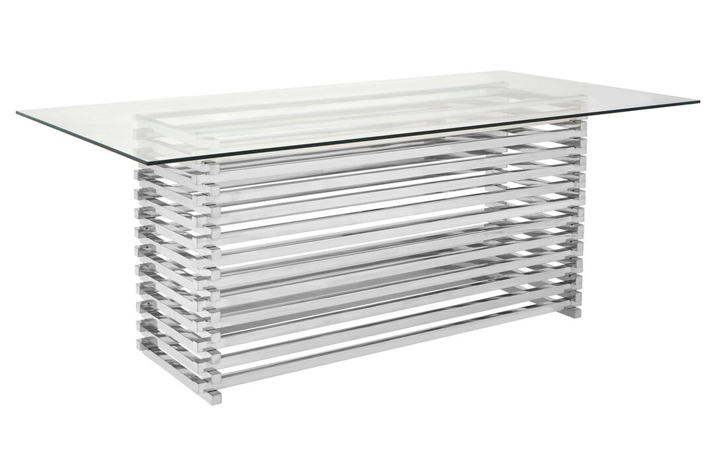 Conrad Dining Table - Silver & Glass