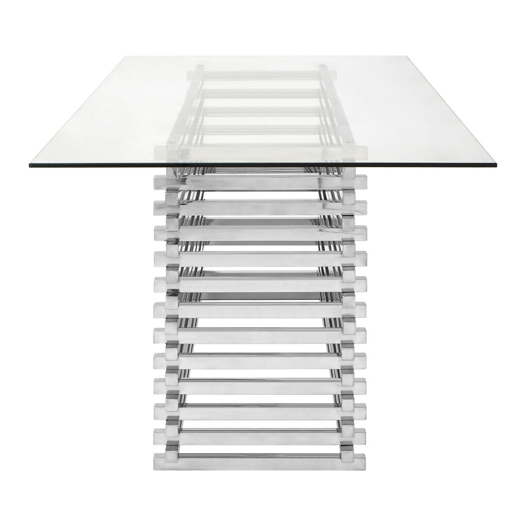 Conrad Dining Table - Silver & Glass