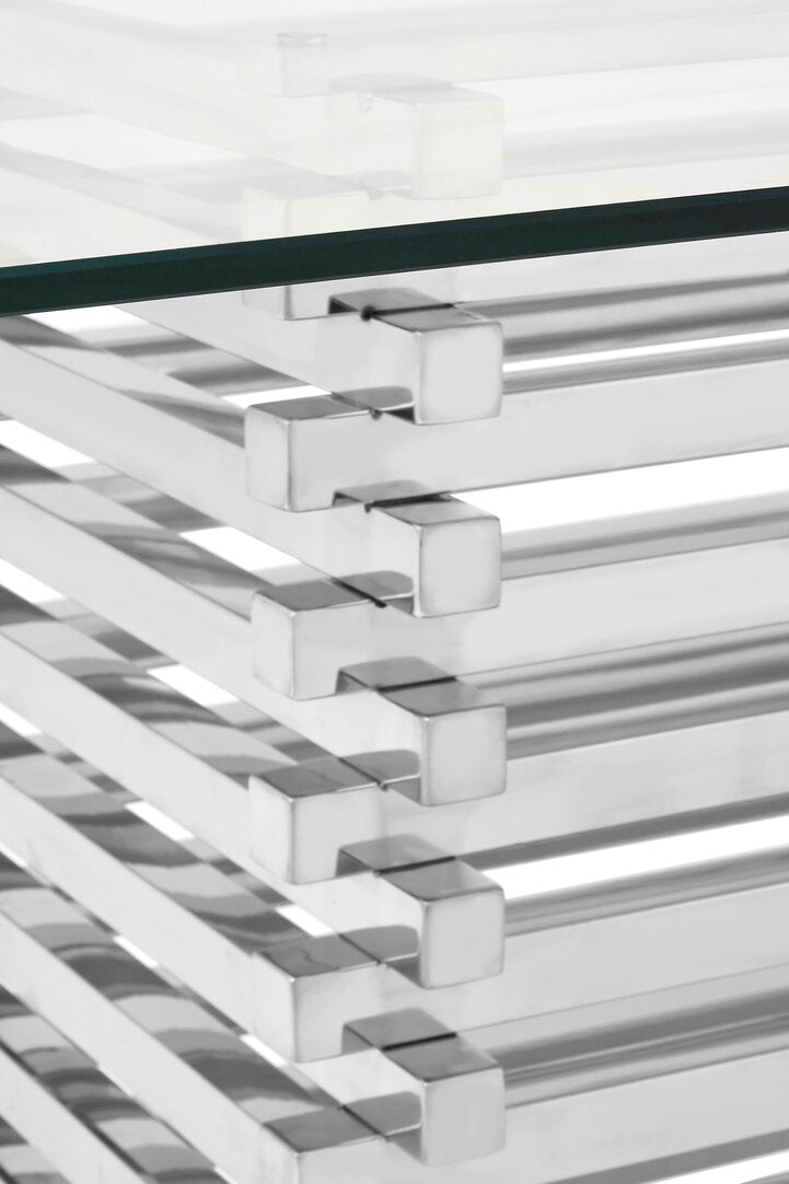 Conrad Dining Table - Silver & Glass
