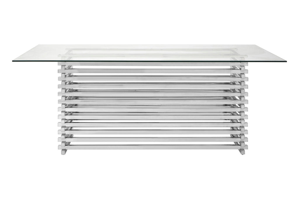 Conrad Dining Table - Silver & Glass