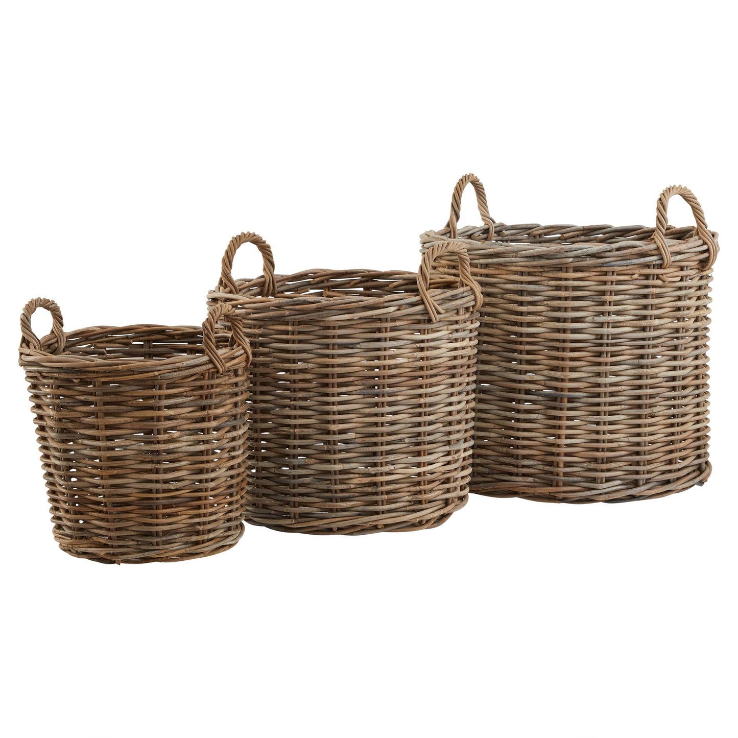 Tavona Rattan Round Storage Baskets - Set of 3