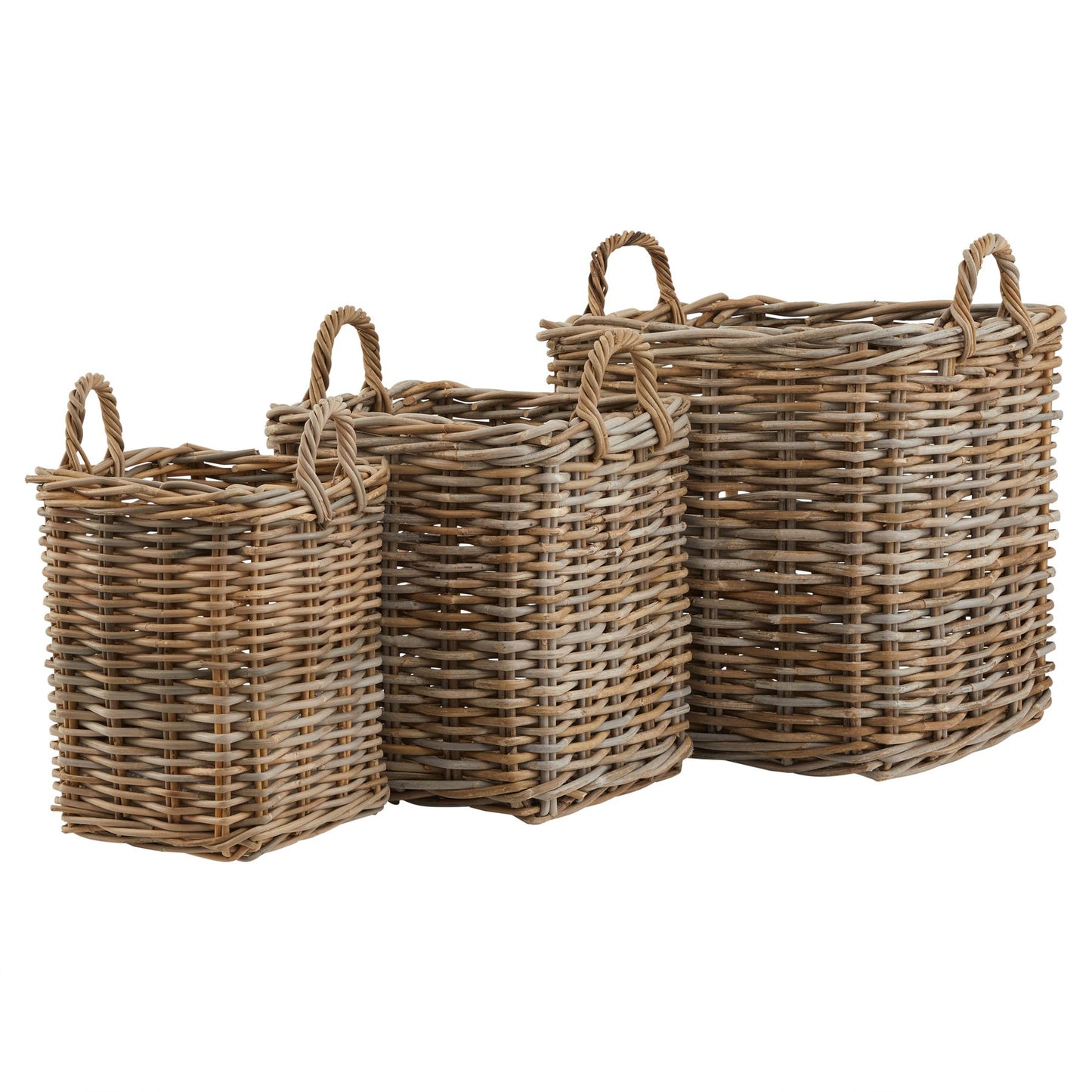 Tavona Rattan Square Storage Baskets - Set of 3