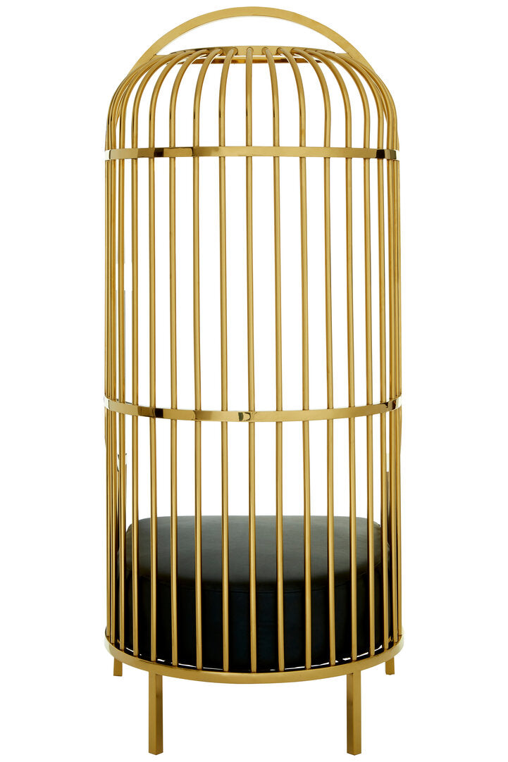 Amara Cage Chair - Gold & Black