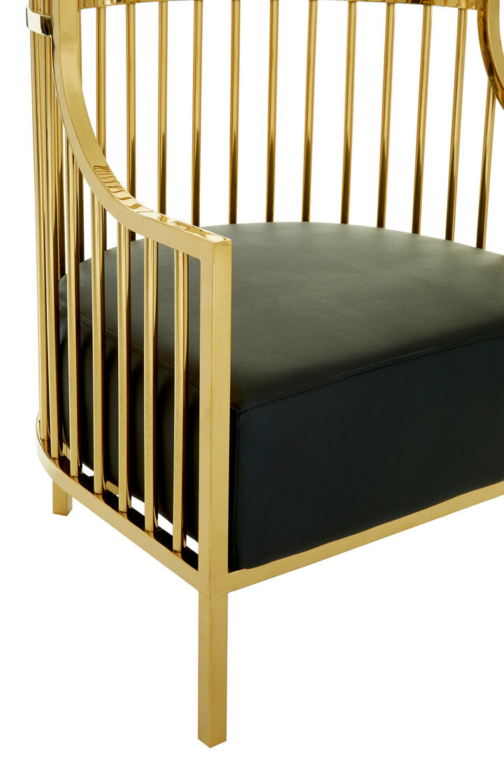 Amara Cage Chair - Gold & Black