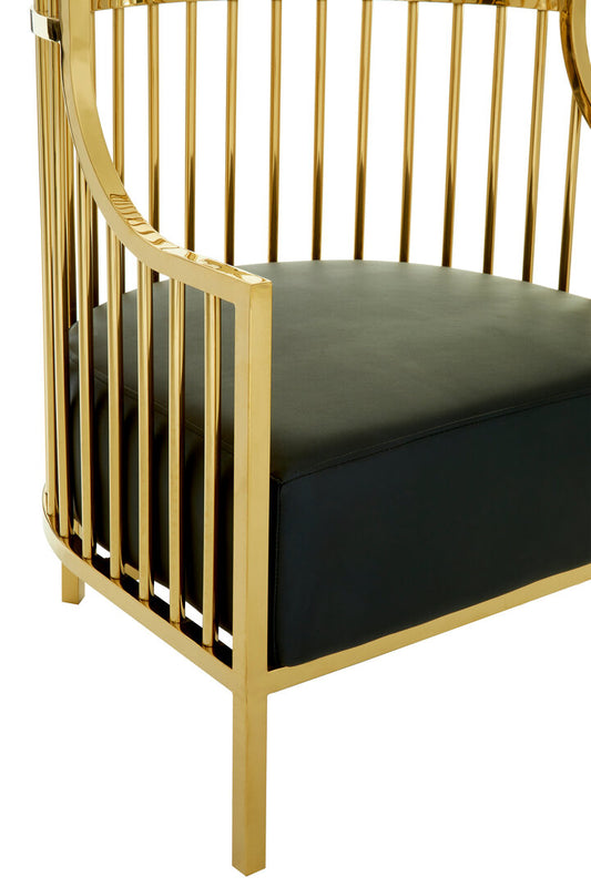 Amara Cage Chair - Gold & Black