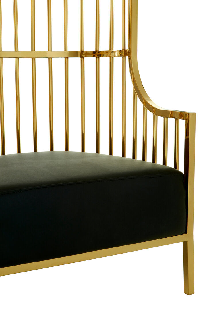 Amara Cage Chair - Gold & Black