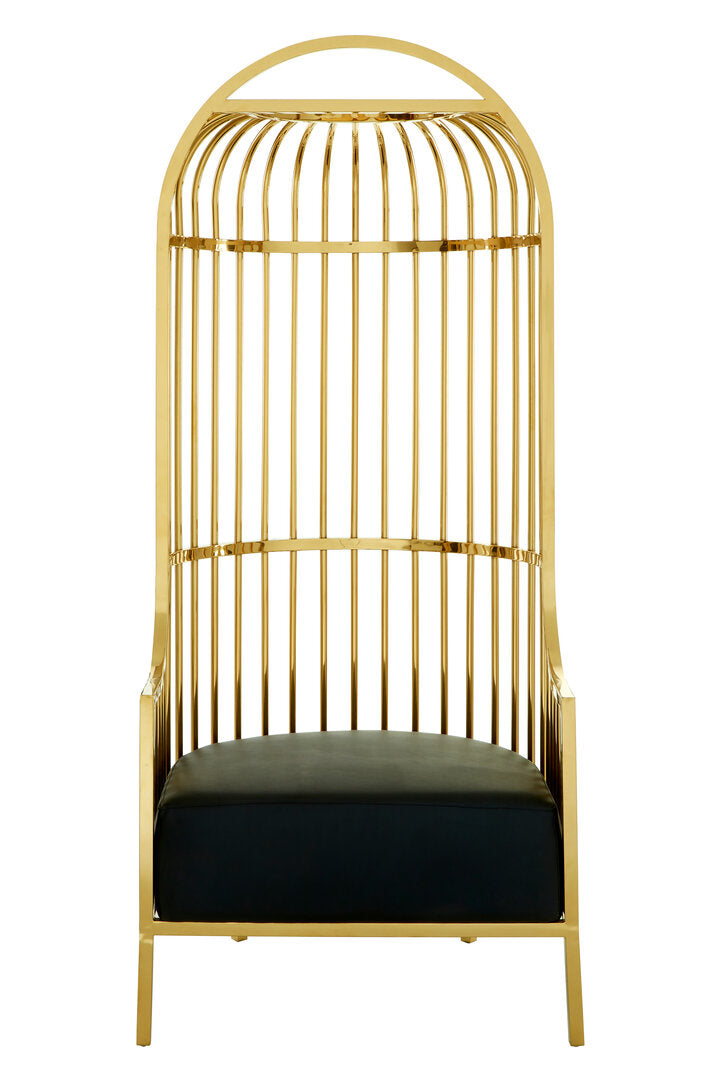 Amara Cage Chair - Gold & Black