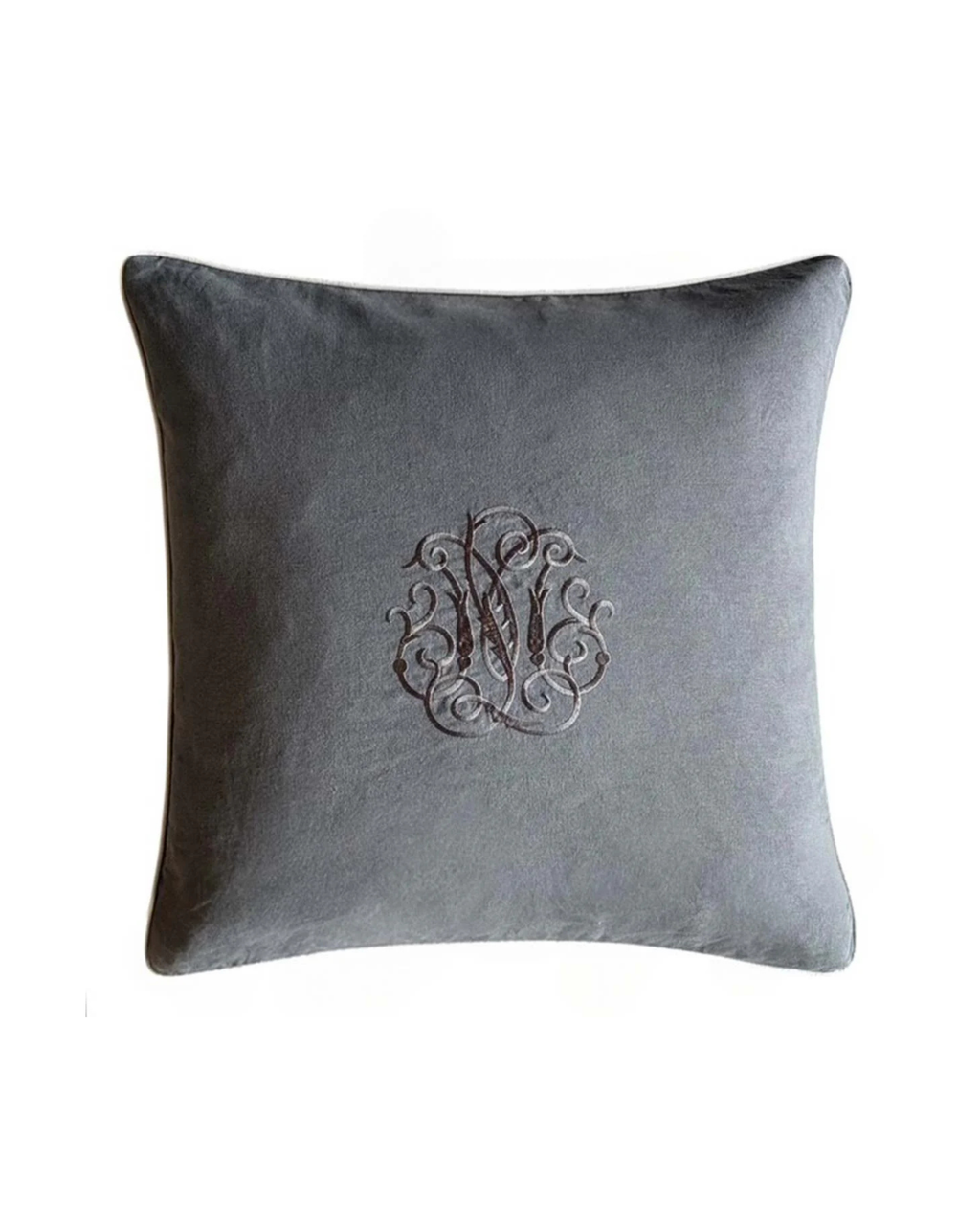 Mariner Emblem Linen Cushion – Grey & Pale Grey