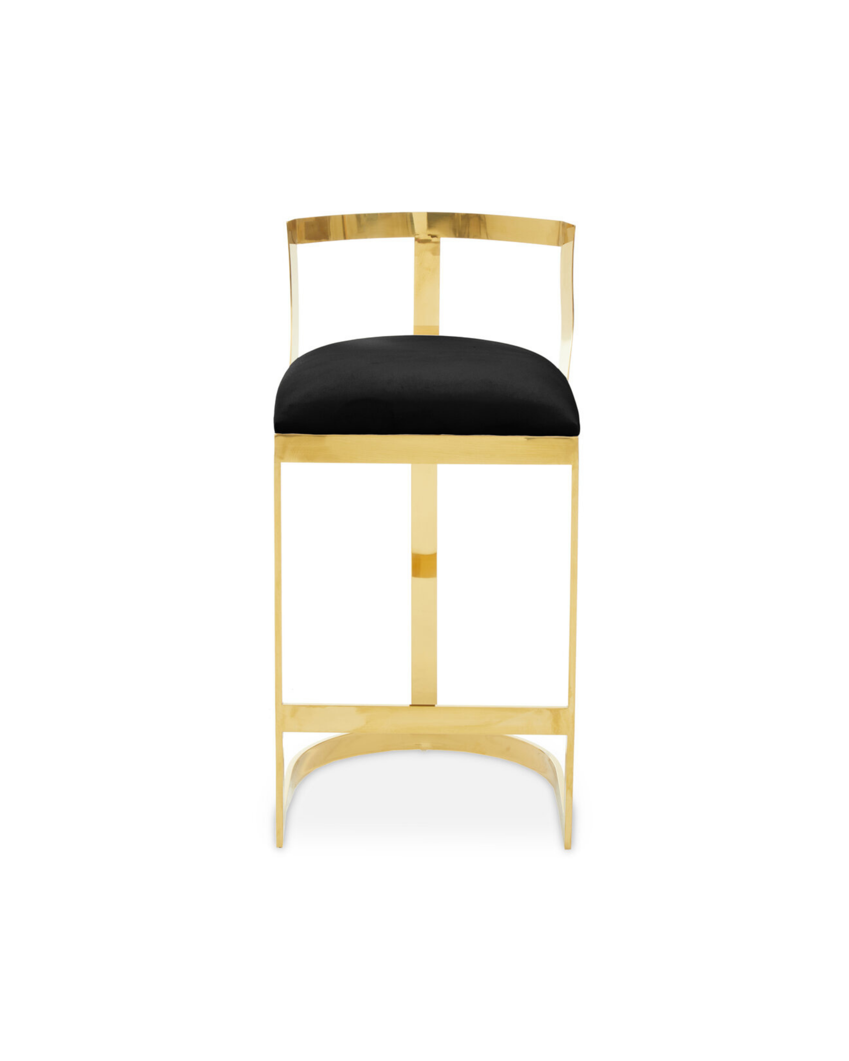 Senta Bar Chair - Gold & Black Velvet