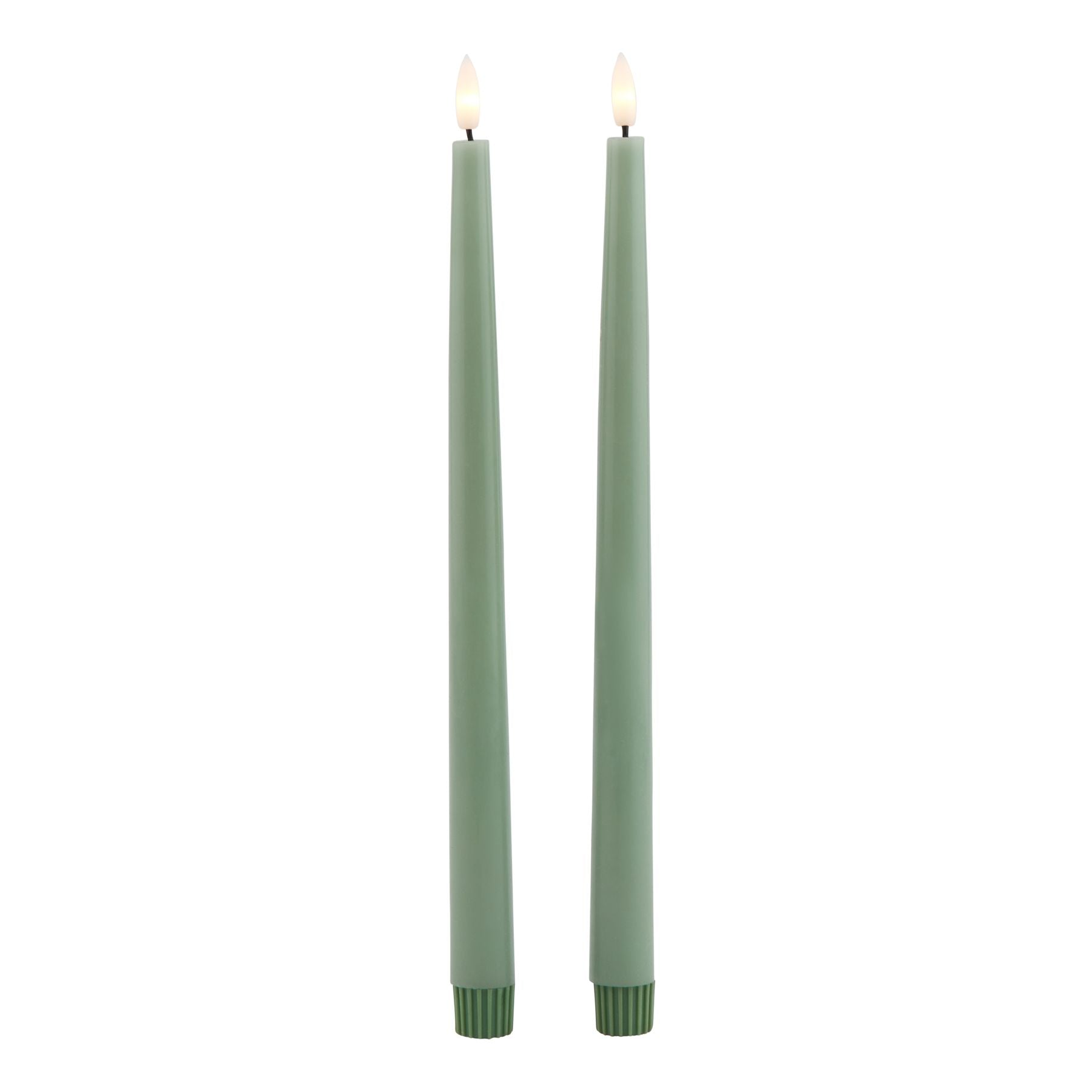 Harper Set of 2 Sage LED Wax Dinner Candles